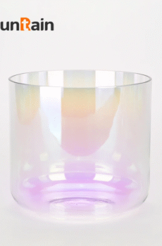 Mountain Rain Sound 6inch Meditation Clear Crystal Singing Bowl for Sound Healing with Free Mallet Rubber